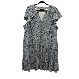 Lane Bryant Blue and White Floral Midi Dress